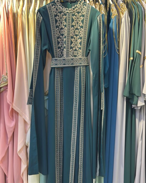 Bold Royal Abaya | Turkish Statement Sleeve Dress | Luxury Modest Wear - Image 2